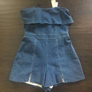 Denim Short Romper
